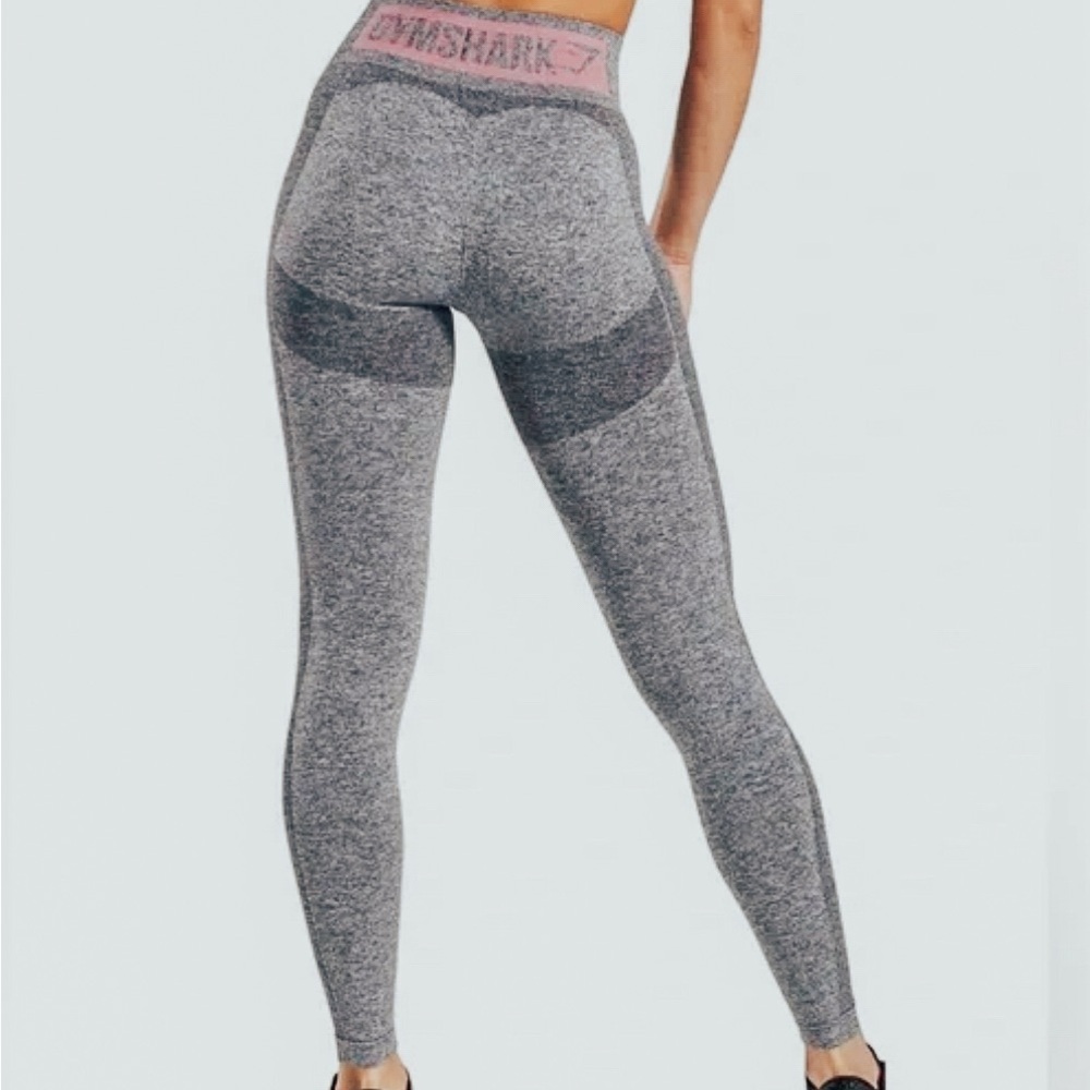Gymshark Flex High Waisted Leggings - Charcoal Marl/ Dusky Pink, XS